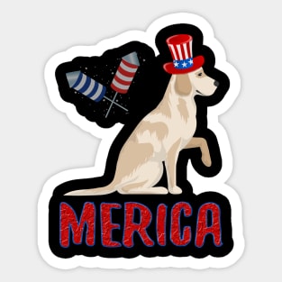 labrador retriever Merica 4th of July T shirt Kids Dog Puppy Sticker